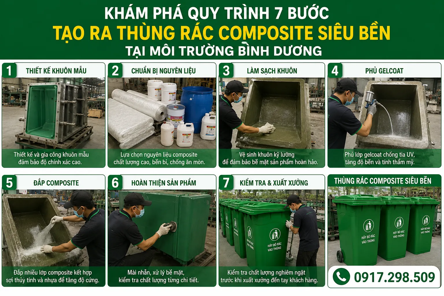 7 Bước Tạo Ra Thùng Rác Composite