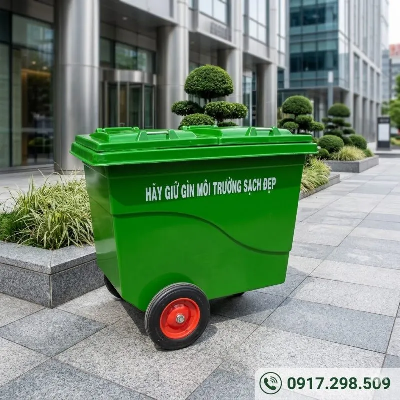 thùng rác công nghiệp 660 lít composite 