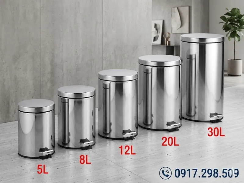 các loại thùng rác Inox 