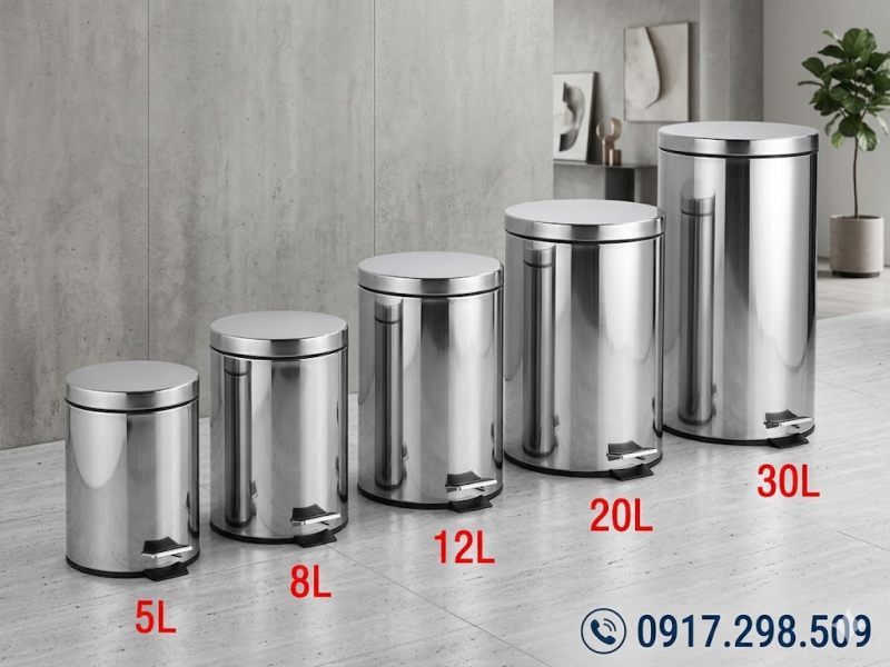 Các loại thùng rác Inox 