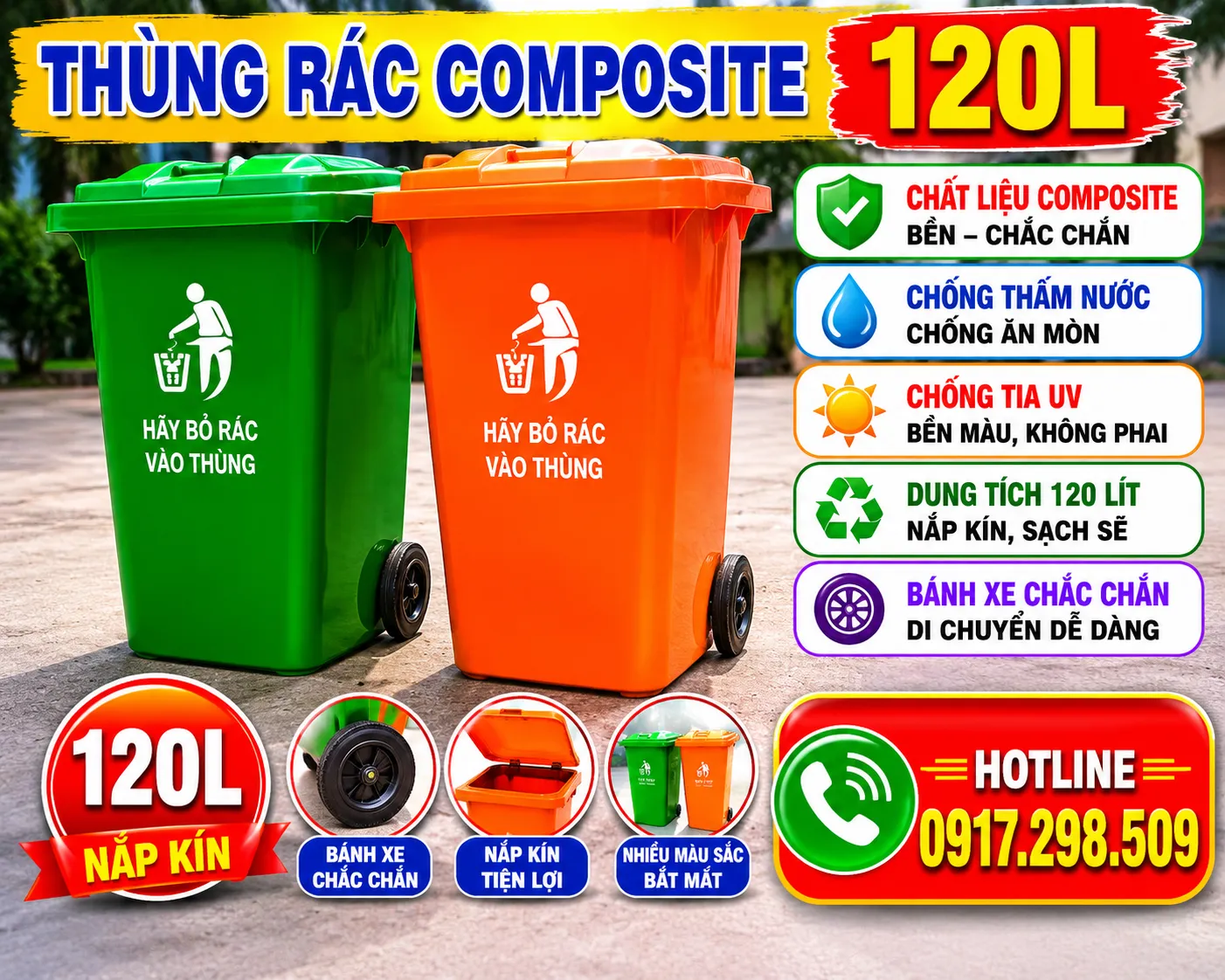 xưởng sản xuất thùng rác composite