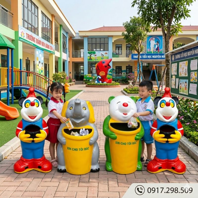 Thùng rác cho trường học
