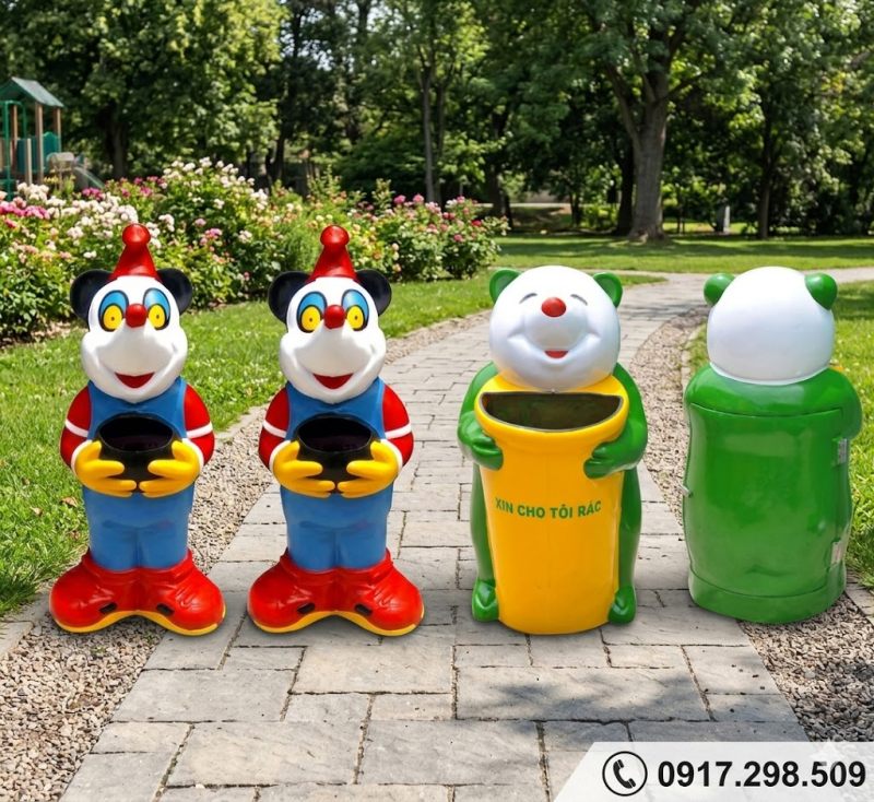 thùng rác con gấu