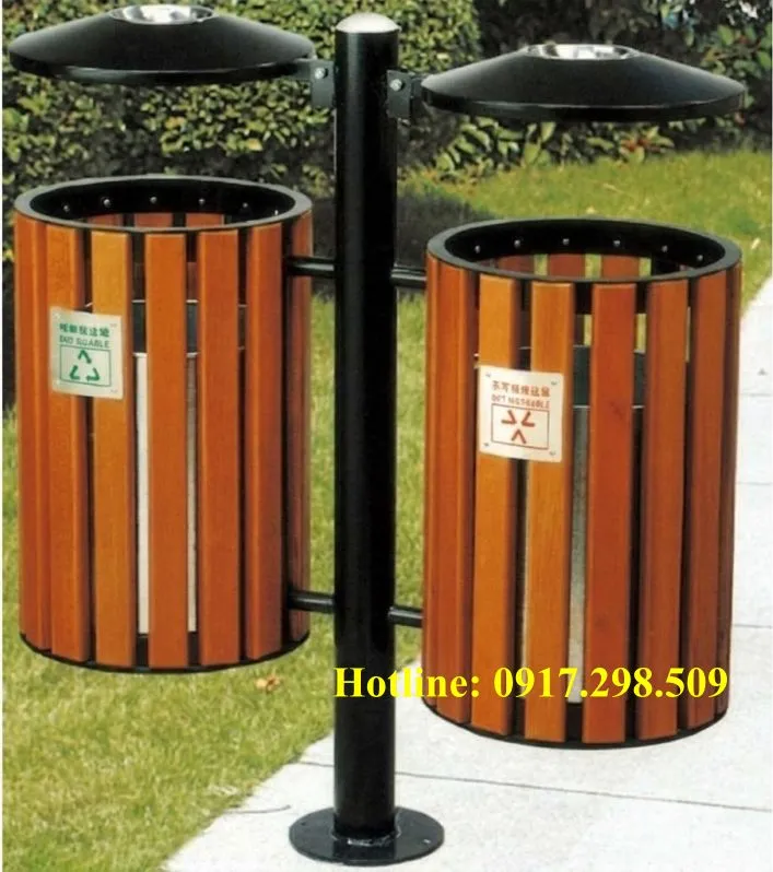 thùng rác nhựa giả gỗ 