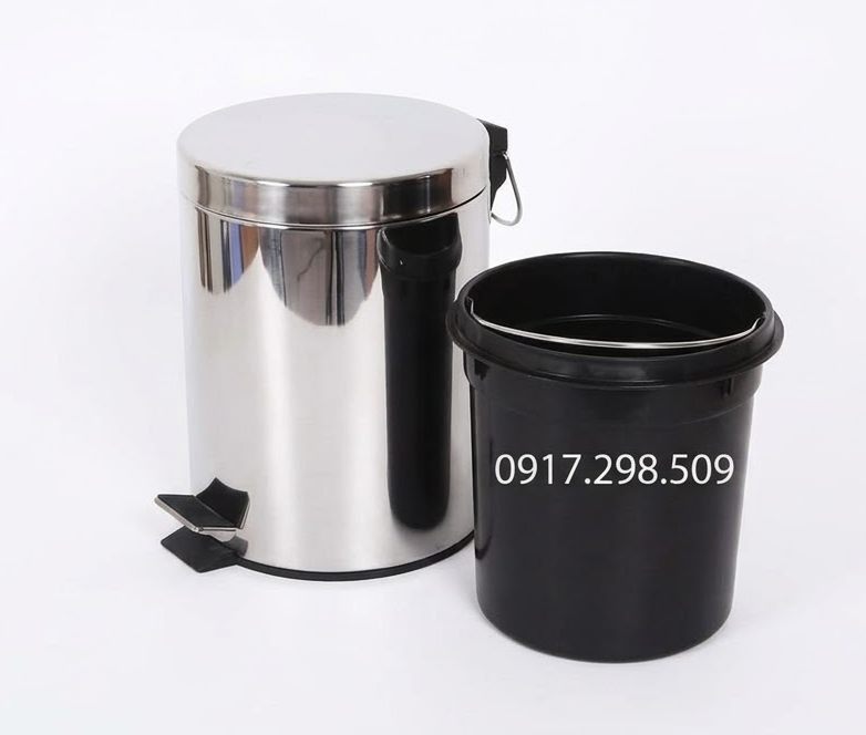 thùng rác Inox đạp chân 5 lít 