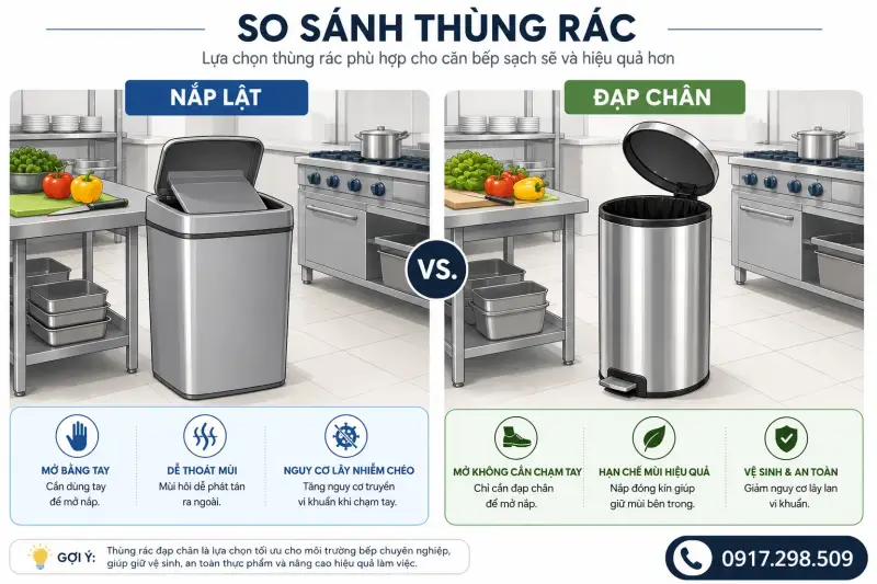 thùng rác nhà bếp nhà hàng