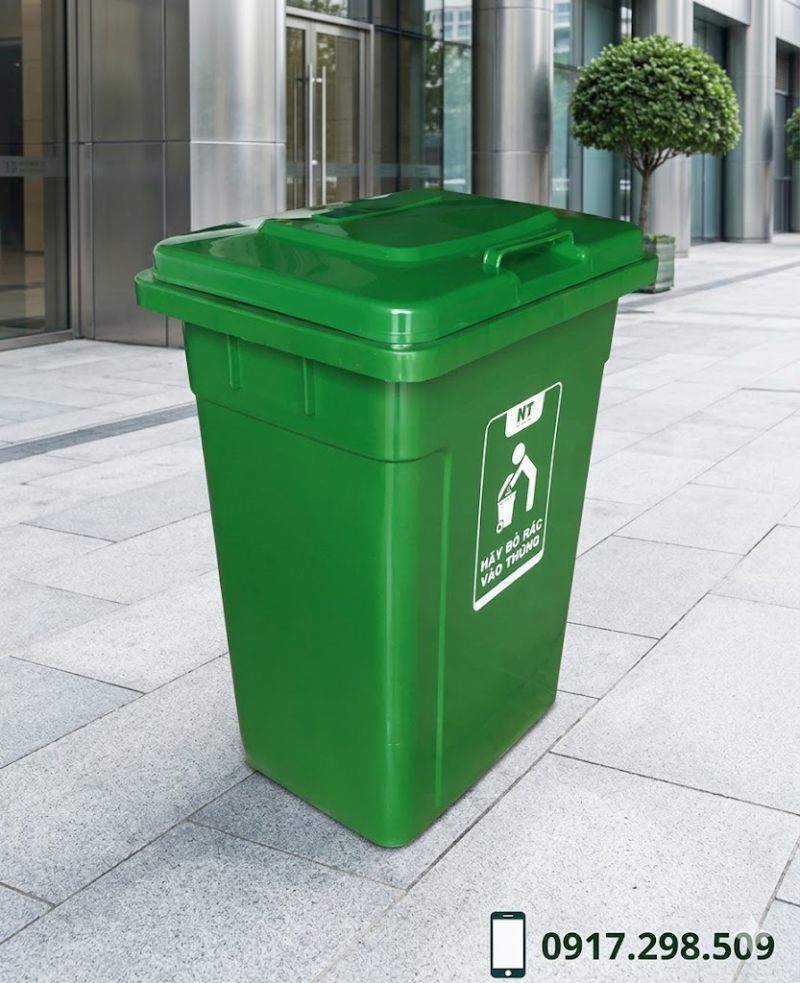 thùng rác nhựa 90 lít có nắp đậy 