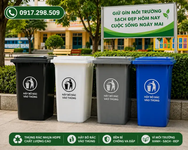 thùng đựng rác nhựa HDPE