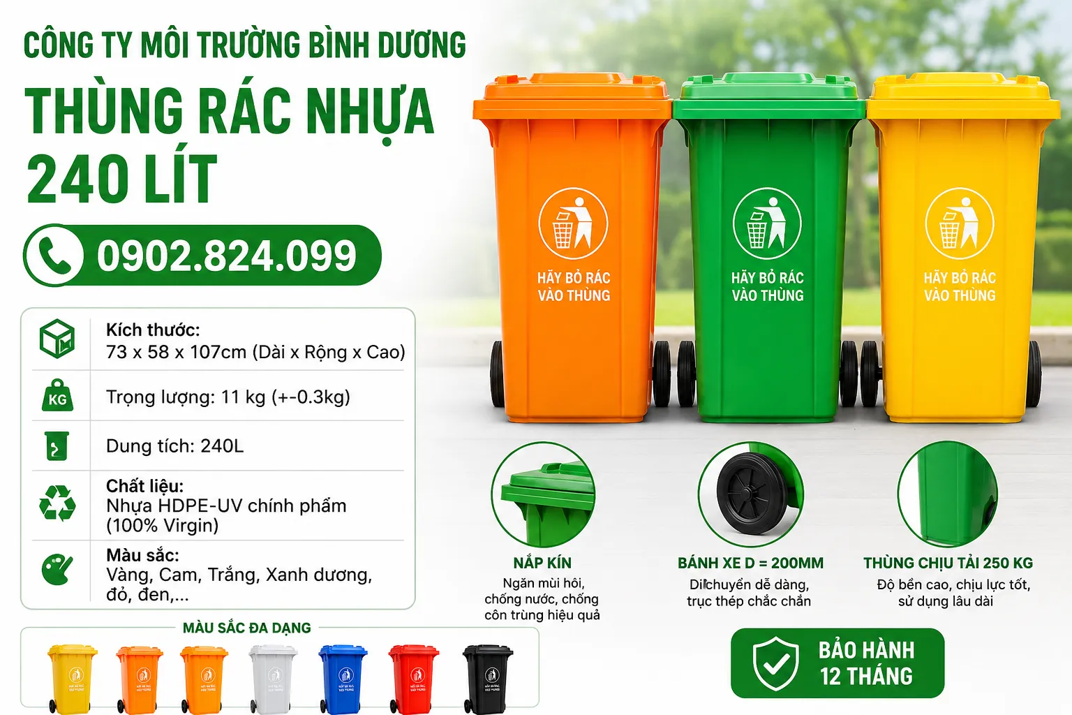 thùng rác nhựa công nghiệp