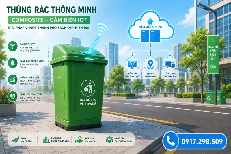 Thùng rác thông minh ( hình minh họa )