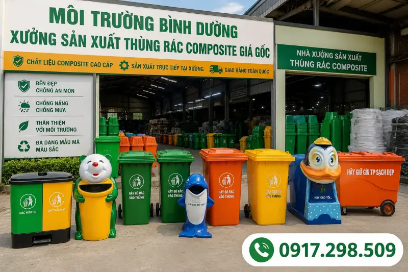 Môi Trường Bình Dương – Xưởng Sản Xuất Thùng Rác Composite Giá Gốc