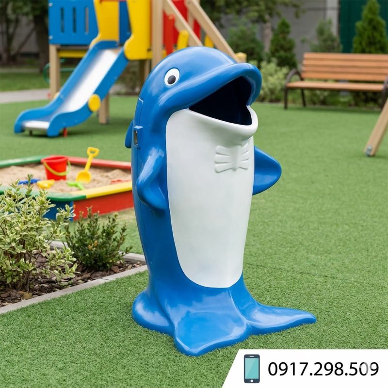Thùng Rác Cá Heo Composite Siêu Bền, Đẹp - Giá Sỉ Tận Xưởng