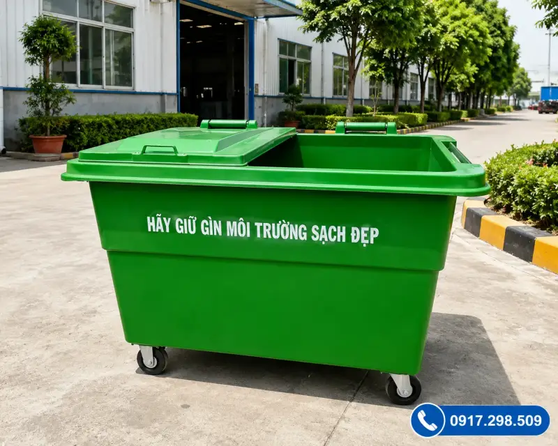 Giá Thùng Rác Composite 1000L & Xe Gom Rác 1000L Mới Nhất 2026 | Môi Trường Bình Dương