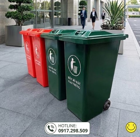 Thùng Rác Composite 240L Nắp Kín, Bánh Xe - Lựa Chọn Số 1 Cho Đô Thị & Khu Công Nghiệp