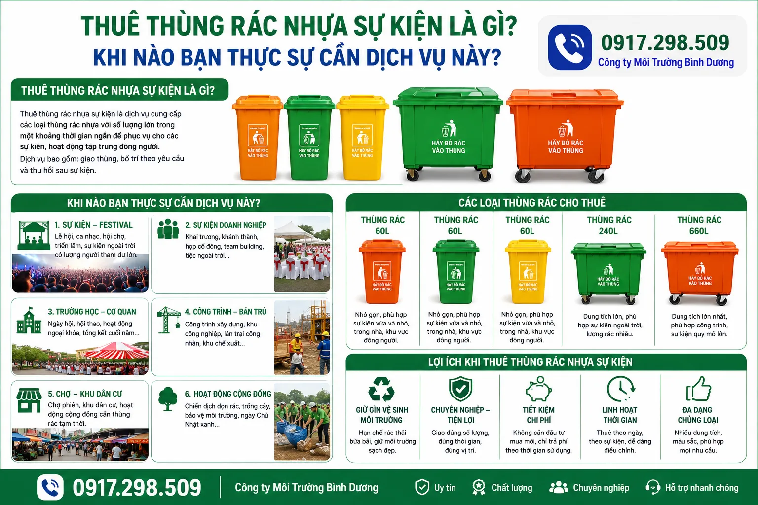 Thùng Rác Composite In Logo – Miễn Phí Từ 5 Thùng | Môi Trường Bình Dương