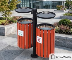 THÙNG RÁC GỖ TREO ĐÔI NGOÀI TRỜI: SANG TRỌNG, PHÂN LOẠI RÁC THÔNG MINH