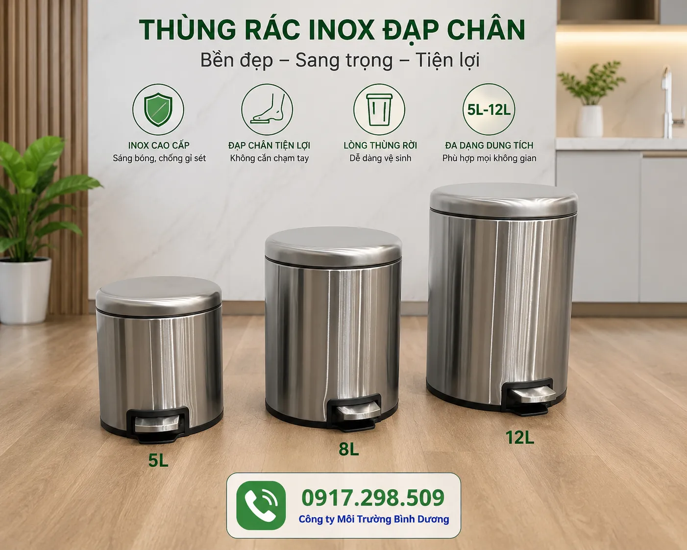Thùng Rác Inox: Tổng Hợp Tất Cả Loại, Giá & So Sánh Với Composite