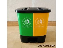 Thùng Rác Đạp Chân 2 Ngăn 40L: Giải Pháp Phân Loại Rác Tiện Lợi, An Toàn