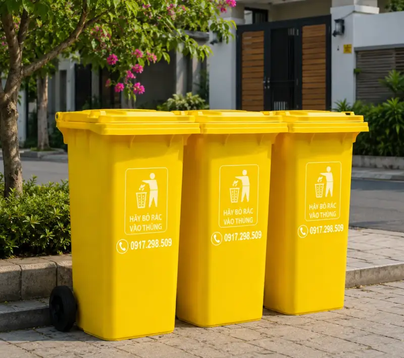 Thùng Rác Nhựa HDPE 120L Có Bánh Xe – Giá Xưởng 2026: Bền, Nhẹ, Giao Nhanh Toàn Quốc