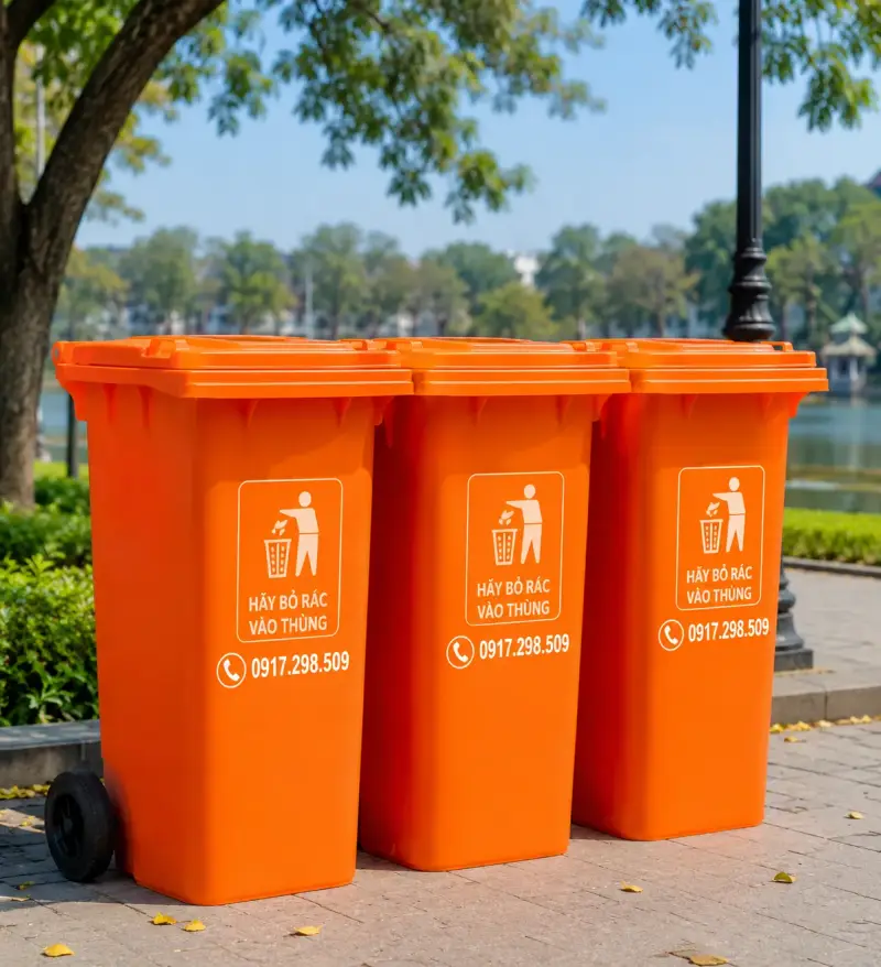 Thùng Rác Nhựa HDPE 120L Có Bánh Xe – Giá Xưởng 2026: Bền, Nhẹ, Giao Nhanh Toàn Quốc