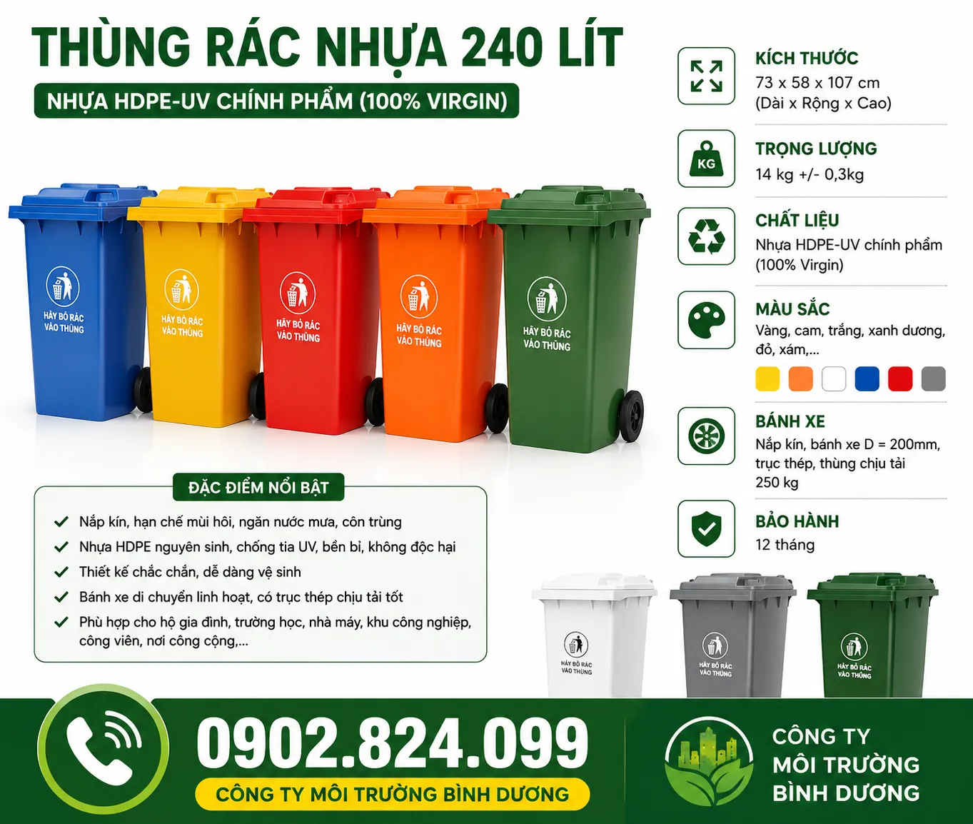 Thùng Rác Nhựa: Phân Loại, Tiêu Chuẩn Chọn Mua & So Sánh Với Composite