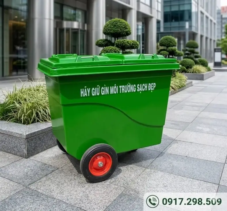 Thùng Rác 660 Lít Composite Chống Cháy | Báo Giá Xe Thu Gom 660L