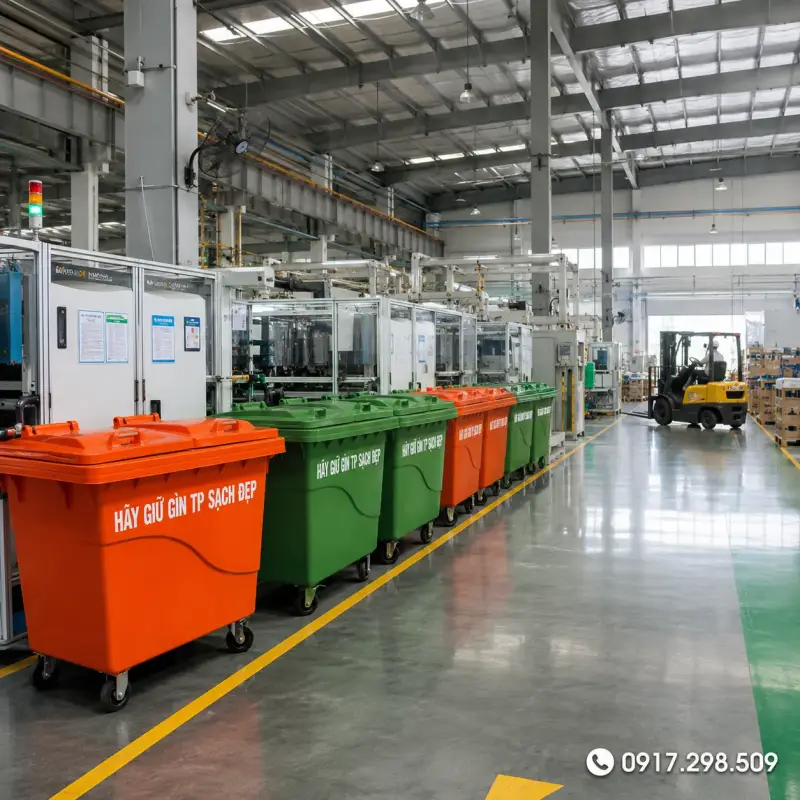 Chọn Xe Gom Rác & Thùng Rác Công Nghiệp Cho Nhà Máy, KCN: Đúng Tải Trọng, Đúng Hóa Chất, Đúng Tần Suất