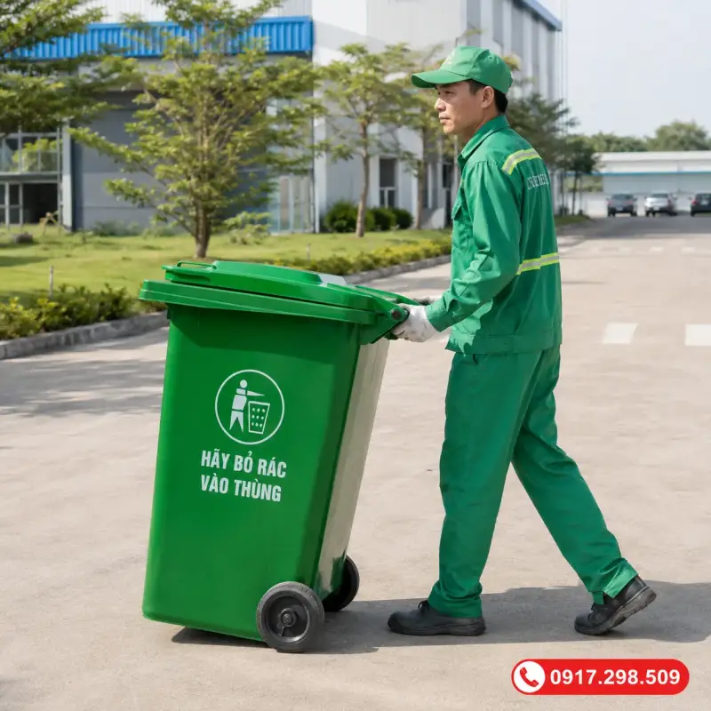 Thùng Rác Có Bánh Xe 60L-660L: Loại Nào Đẩy Nhẹ Nhất?