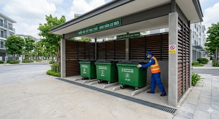 Tiêu Chuẩn Điểm Tập Kết Rác Thải Khu Dân Cư Mới & Cách Bố Trí Xe Gom Rác